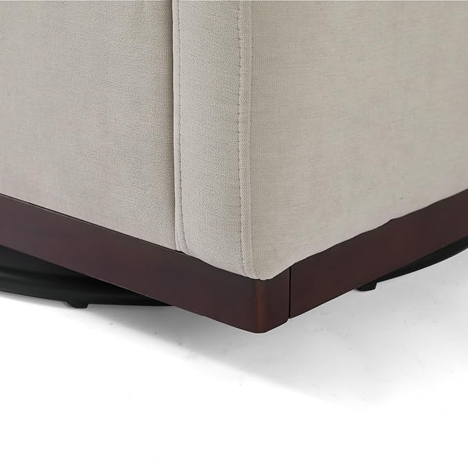 UIXE Swivel Accent Chair, Chenille Upholstered Armchair Comfy Club Chair for Living Room, Mid Century Modern Arm Chair Single Sofa Nook Bedroom Side Reading Seat - Beige