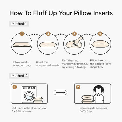 Acanva 20x20 Throw Pillow Inserts Set of 4, Premium Polyester Fiber Fill Square Sham Stuffer Cushion for Sofa, Bed, Couch and Chair, Machine Washable, 20x20 Inch(for 18x18 Cover), White 4 Count