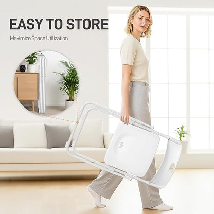 Karl home 10 Pcs Folding Chair, 300LBS Lightweight Foldable Plastic Chair, Reinforced Metal Frame Easy to Fold & Store for Indoor & Outdoor, Wedding, Party, Meeting Room, Patio and Garden, White