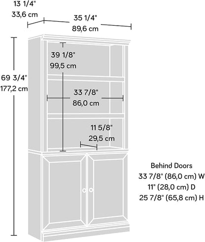 Sauder Anda Norr Display Cabinet/ Pantry cabinets, Lintel Oak finish