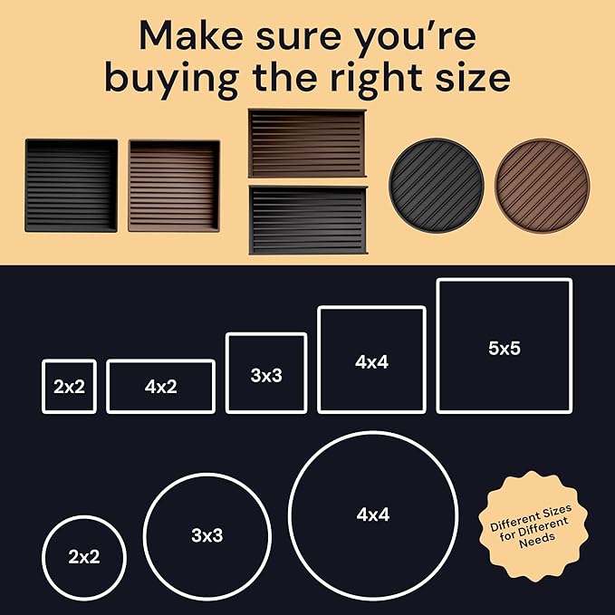 CasterMaster Non Slip Furniture Pads for Hardwood Floors - Circular (Brown, 3'' x 3'' - 4 Pack) - Round Furniture Cups & Chair Leg Floor Protectors for Scratch-Free Floors - Non Slip Caster Cups