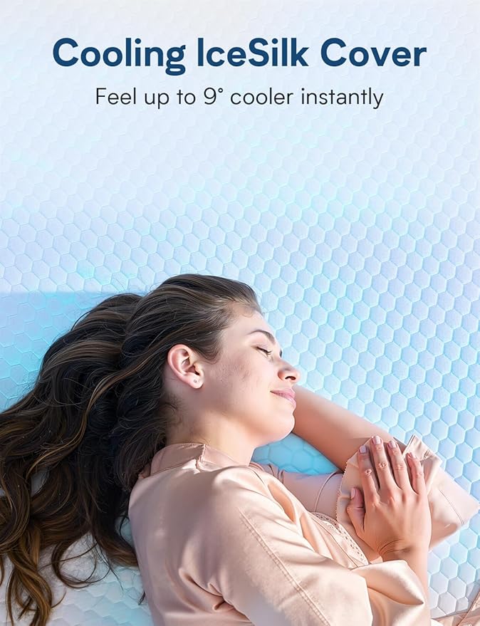 Firm Mattress Short Queen Size, 12 Inch Cooling Gel Memory Foam RV Mattress, Back Pain Relief, Cooling Ice Silk Cover, CertiPUR-US Certified