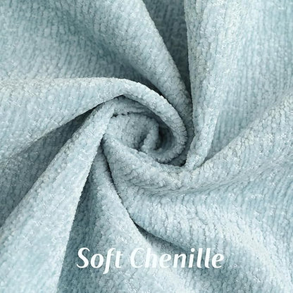 FUTEI Light Blue Chenille Throw Pillow Covers 20x20 Inch Set of 2,Soft Cozy Bound Edge Design Cushion Case,Home Decor for Couch Bed Living Room