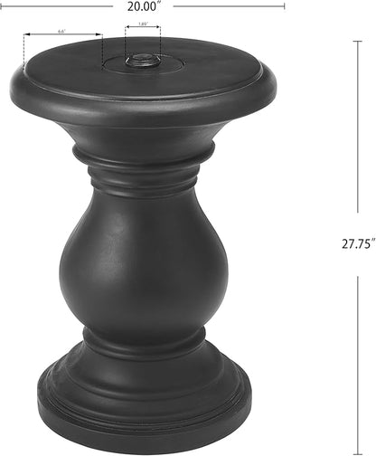 Christopher Knight Home Oriana MGO Outdoor Patio Side Table Umbrella Base, Heavy Duty Patio Umbrella Stand Outdoor Base with Hand-Turn Tightening Knob, Lounger Small Patio Coffee Table, Black