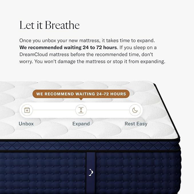 DreamCloud Premier Rest 14" King Mattress - Luxury Hybrid Memory Foam - 365 Night Trial - Premium Pressure-Relieving Layers - Forever Warranty - Mattress in a Box - CertiPUR-US Certified
