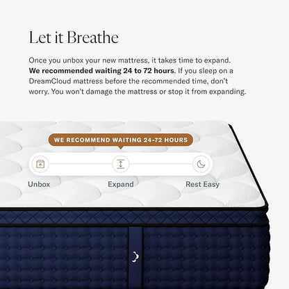 DreamCloud Premier Rest 14" King Mattress - Luxury Hybrid Memory Foam - 365 Night Trial - Premium Pressure-Relieving Layers - Forever Warranty - Mattress in a Box - CertiPUR-US Certified