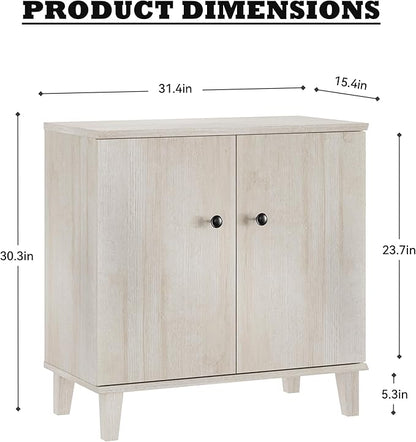 Modern Storage Cabinet 3 in 1 Buffet Storage with Wood Legs and Adjustable Shelf for Dinnig Room Living Room Entryway,Light Oak