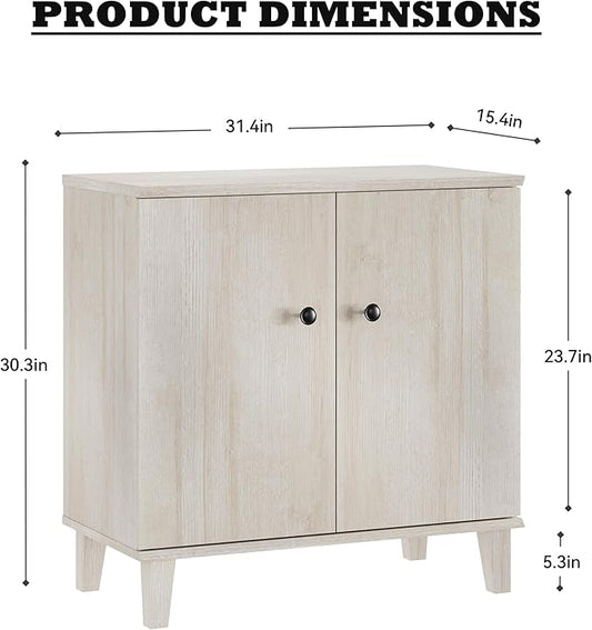 Modern Storage Cabinet 3 in 1 Buffet Storage with Wood Legs and Adjustable Shelf for Dinnig Room Living Room Entryway,Light Oak