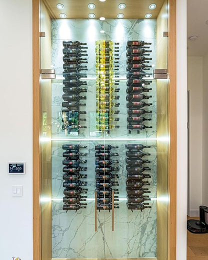 Ultra Wine Racks Wall Mounted Label-Out Wine Racks (2 Feet 1 Deep, Matte Black, 6 Wine Bottles) - Modern Metal Wine Storage, Modular Design for Home Bar, Kitchen, Dining Rooms, & Wine Cellars