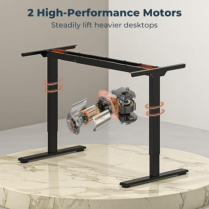 Dual Motor Standing Desk, Large Stand Up Desks, 79x31 Inches Electric Sit Stand Desk, 4 Memory Preset Adjustable Height Home Office Desk (Black)