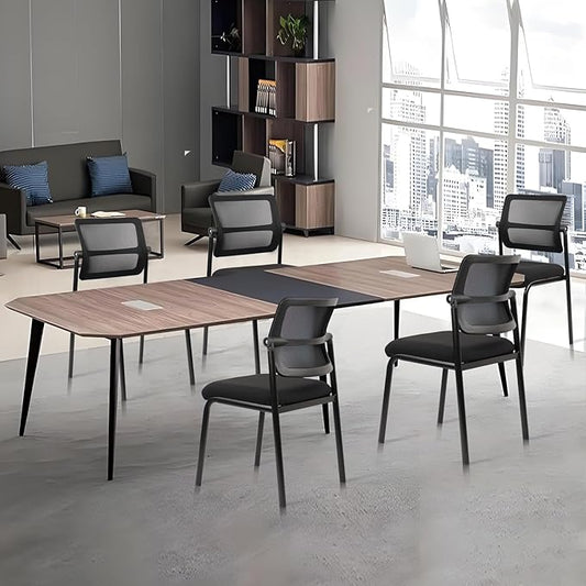 CLATINA Stacking Armless Office Waiting Room Chair with Adjustable Backrest, Mesh Stackable Guest Reception Desk Chairs with Ergonomic Lumbar Support for Home Conference Lobby Side School, Black, 8PK