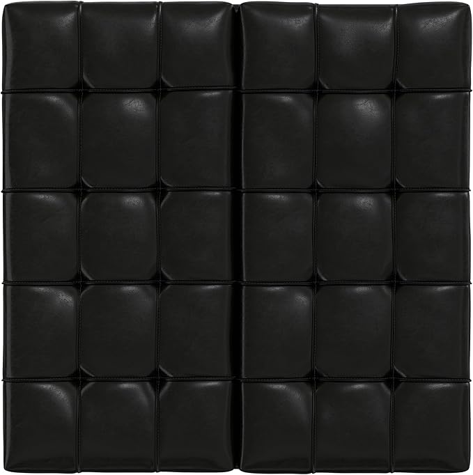 SIMPLIHOME Mariah 36 inch Wide Contemporary Rectangle Lift Top Table Storage Ottoman in Midnight Black PU Black faux leather, Assembled, For the Living Room, Entryway and Family Room