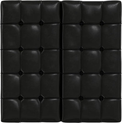 SIMPLIHOME Mariah 36 inch Wide Contemporary Rectangle Lift Top Table Storage Ottoman in Midnight Black PU Black faux leather, Assembled, For the Living Room, Entryway and Family Room