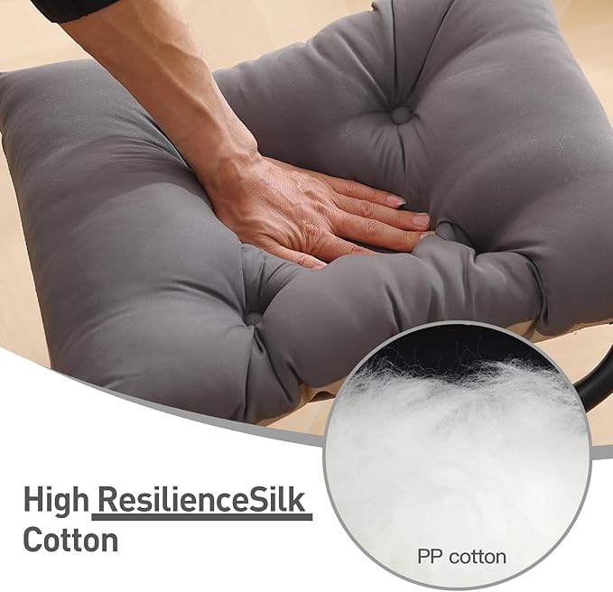 LITA Folding Footrest Stool, Portable Ottoman Foot Rest, Upholstered Small Foldable Ottoman with Detachable Thick Cotton Cushion Padded Sofa Stool for Living Room, Bedroom, Dark Grey Set