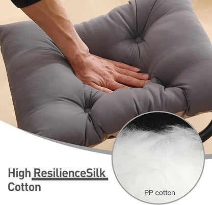 LITA Folding Footrest Stool, Portable Ottoman Foot Rest, Upholstered Small Foldable Ottoman with Detachable Thick Cotton Cushion Padded Sofa Stool for Living Room, Bedroom, Dark Grey Set