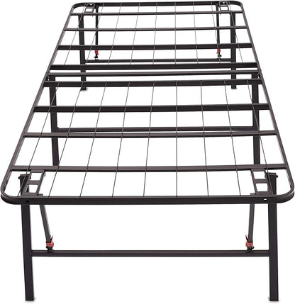 Amazon Basics Foldable Metal Platform Bed Frame with Tool Free Setup, 18 Inches High, Sturdy Steel Frame, No Box Spring Needed, Twin, Black