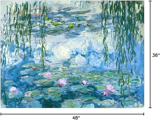 Wieco Art Water Lilies by Claude Monet Oil Paintings Flowers Reproduction Extra Large Modern Gallery Wrapped Giclee Canvas Prints Artwork Landscape Pictures on Canvas Wall Art for Home Decorations