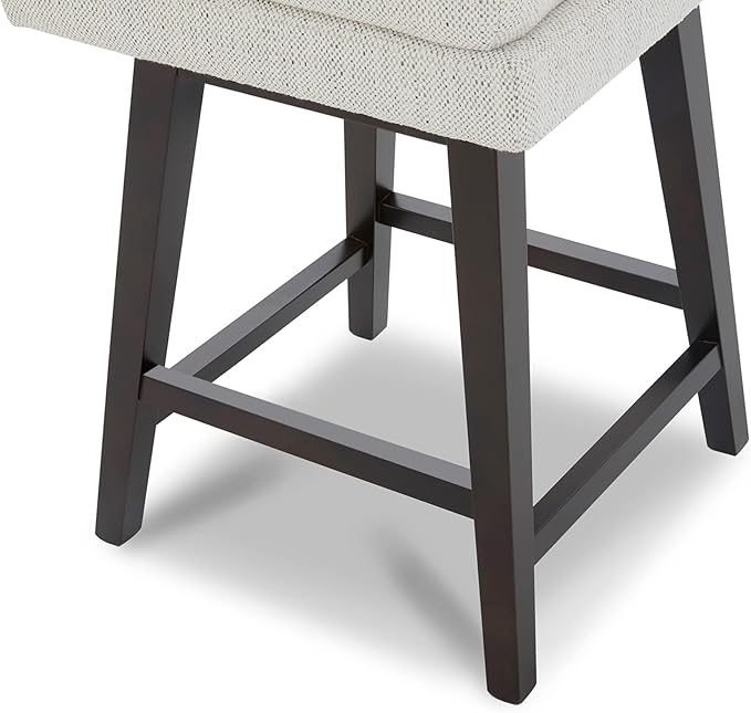 CHITA Counter Height Swivel Barstool, FSC Certified Upholstered Bar Stool, 26.8" H Seat Height, Fabric in Ivory