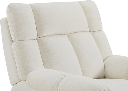 CHITA Oversized Power Recliner Chair with Bluetooth Speakers for Adults, Lay Flat Recliner with Power Lumbar Support, Manual Winged Headrest and USB & Type-C Charging Ports, Cream