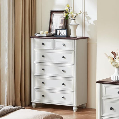 Dressers and Night Stand Set of 3, Wood 43.5" Tall Dresser and 18" Wide with Charging Station Chest of Drawers, Roman Column Nightstand Set of 2, Bedroom Furniture Dresser Suites for Home Living Room