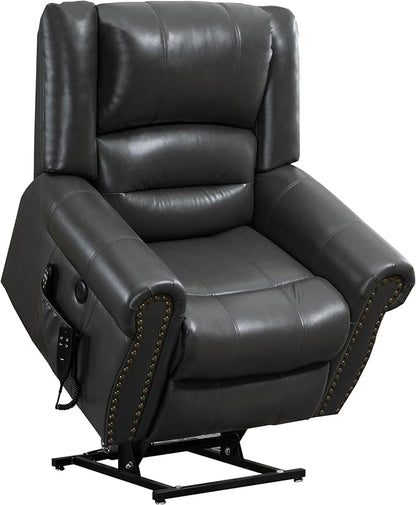 Recliner Chairs for Adults, Oversized Bedroom Chair with Massage, Sofa Chair Home Theater Seating with Lumbar Support, Lift Chair for Elderly, Nursery Chair for Living Room (Breathable Leather)