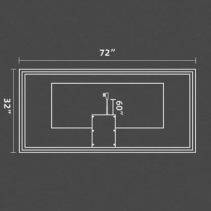 72 x 32 Inch LED Mirror for Bathroom with Front and Backlit,Large Lighted Bathrooom Mirrors for Wall,3 Colors Stepless Dimming Bathrooom Vanity Mirror LED Lights, Anti-Fog, Memory
