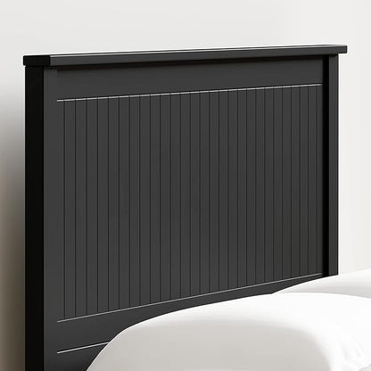Glenwillow Home Wainscott Wood Panel Headboard in Black - King Size