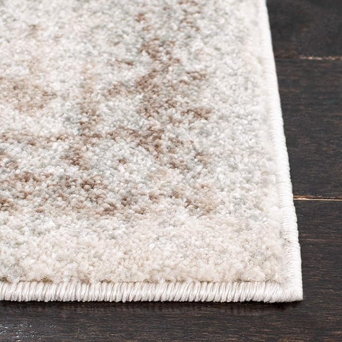 SAFAVIEH Evoke Collection 3' x 5' Ivory / Taupe EVK256E Oriental Distressed Non-Shedding Living Room Bedroom Accent Rug