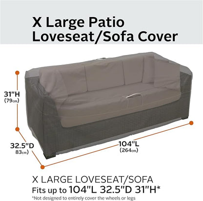 Classic Accessories Ravenna Water-Resistant 104 Inch Patio Sofa/Loveseat Cover, Patio Furniture Covers