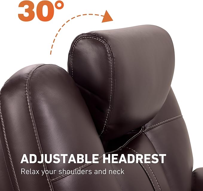 EONIX Triple Motor Lay Flat Power Lift Recliner Chair for Elderly with Adjustable Headrest, 400lbs Electirc Lift Chair for Living Room, Lumbar Pillow, Extended Footrest, Dark Brown