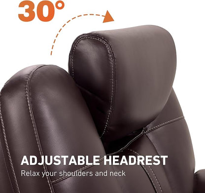 EONIX Triple Motor Lay Flat Power Lift Recliner Chair for Elderly with Adjustable Headrest, 400lbs Electirc Lift Chair for Living Room, Lumbar Pillow, Extended Footrest, Dark Brown
