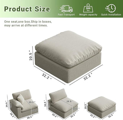 Oversize Cloud Modular Sectional Sofa,Chaise Down Filled Comfort Sofa Detachable Couch Cushion Covers for Living Room Apartment