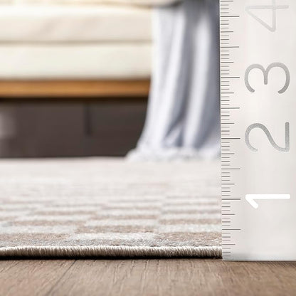 nuLOOM 2'6" x 10' Machine Washable Stain-Resistant Area Rug Medium Profile for Living Room, Bedroom, and Dining Room, Nikita Beige