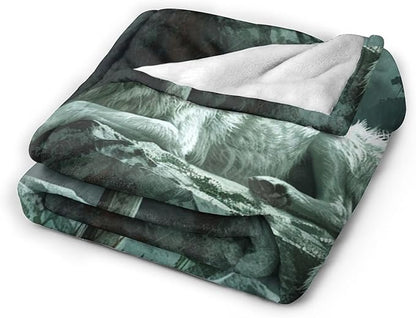 Christian Wolf Throw Blanket - Soft, Warm & Cozy Fleece for Women & Men - 80"x60"