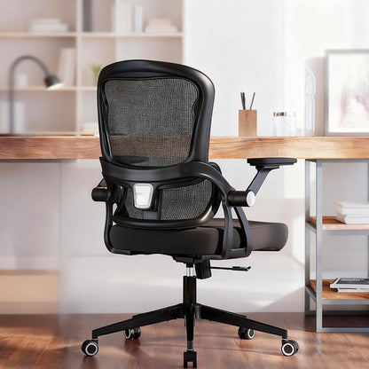 Ergonomic Office Chair - 400LB Comfy Desk Chairs with Adjustable Headrest and Lumbar Back Support, Mesh Computer Chairs with Wheels and Arms for Home Office, Study, Bedroom and Dorm (08black)
