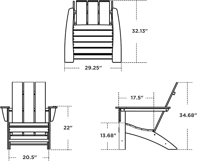 POLYWOOD AD420TE Modern Adirondack Chair, Teak