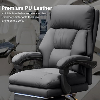 Office Chair with Leg Rest Executive Desk Chairs with Wheels High Back Computer Gaming Chairs Adjustable Reclining Ergonomic Work Chair for Home Office