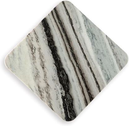 Signature Design by Ashley Baretton Contemporary Marble Accent Coffee Table with Cross Pedestal Base, Black & White