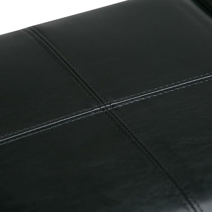 SIMPLIHOME Avalon 42 inch Wide Contemporary Rectangle Storage Ottoman in Midnight Black Vegan Faux Leather, Assembled, For the Living Room, Entryway and Family Room