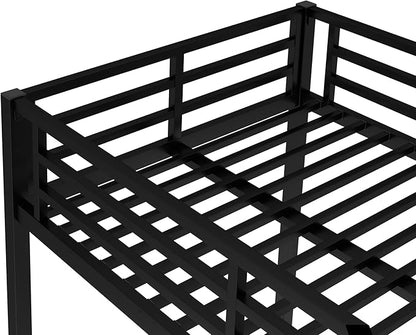 Bellemave Twin XL Over Twin XL Bunk Bed for Adults, Heavy Duty Bunk Beds Frame with Build in Ladder and Full Length Guardrail, Easy Assemble Bunkbeds, Noise Reduced, Mattress Not Included, Black