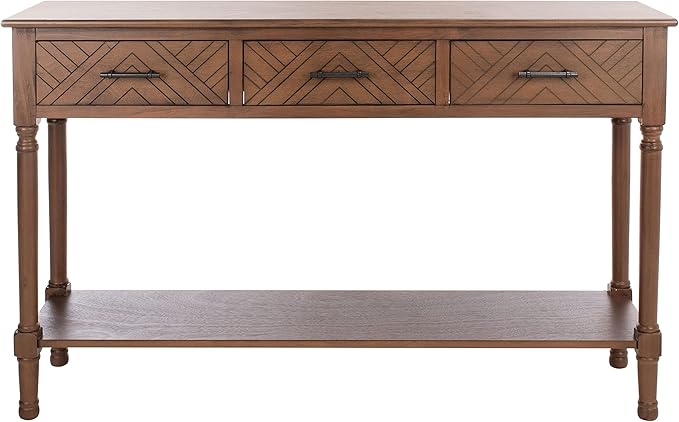 SAFAVIEH Home Collection Peyton Brown 3-Drawer Lower Shelf Console Table CNS5705C