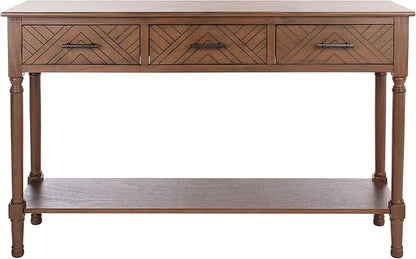 SAFAVIEH Home Collection Peyton Brown 3-Drawer Lower Shelf Console Table CNS5705C