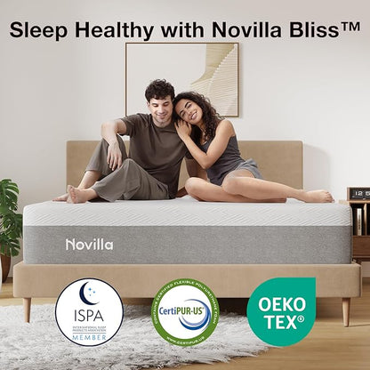 Novilla Mattress California King, 10 Inch Gel Memory Foam Cal King Mattress for Cool Night & Pressure Relief, Medium Plush Bed, Bliss