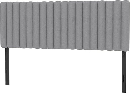Upholstered Headboard for Queen Size, Adjustable Height Channel Tufted Headboard with Sturdy Wood Legs for Bedroom, Modern Style, No Box Spring Needed, Grey