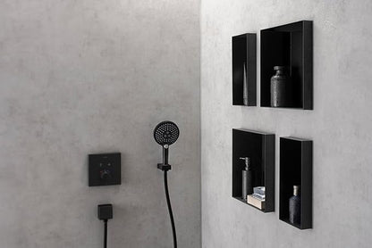 hansgrohe XtraStoris Minimalistic Recessed Wall Niche with Open Frame 12"x 6"x 5.5" in Matte White, 56076700