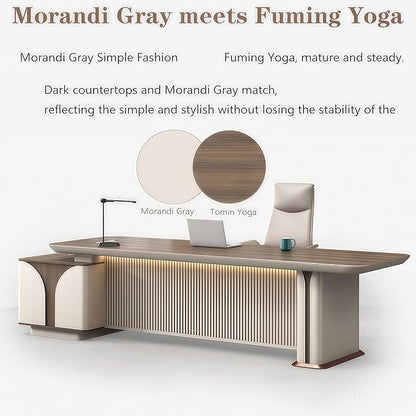 Modern L Shaped Desk, 94.5 inch Large Desk with Storage, Executive Desks for Home Office No Installation Required with Drawers and Lockable