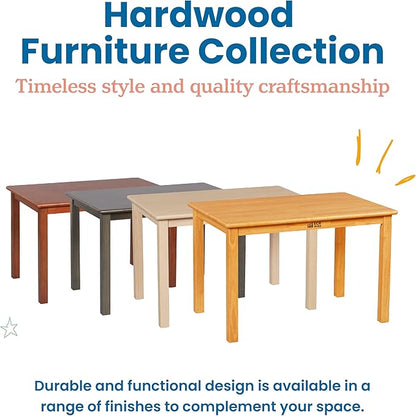 ECR4Kids 24in x 36in Rectangular Hardwood Table with 22in Legs, Kids Furniture, Honey
