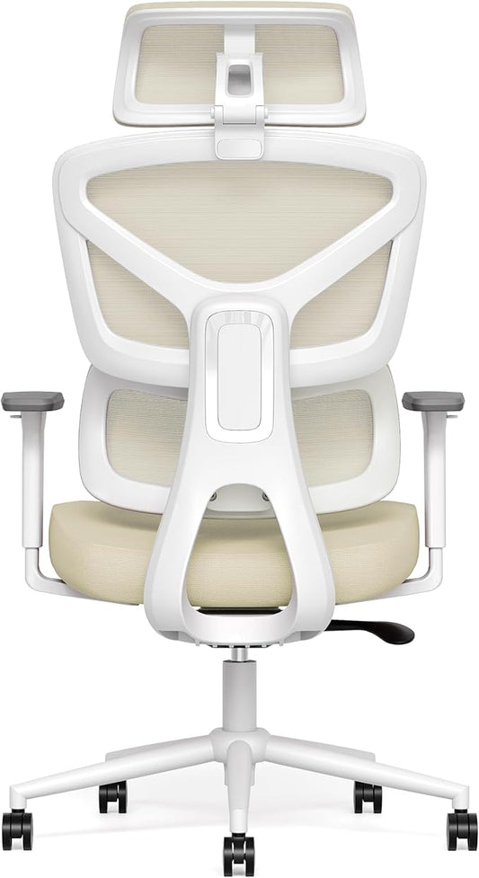 Ergonomic Office Chair, High Back Mesh Desk Chair with 4-Position Height Adjustable Back, 3D Armrests, Adaptive Lumbar Support, 3-Level Tilt Function, 3D Headrest, Comfy Computer Gaming Chairs
