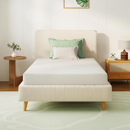 Twin XL Mattress 5 Inch Green Tea Memory Foam Mattress for Cool Sleep & Pressure Relief, Medium Feel Support,Fiberglass Free, Bed in a Box, Removable Washable Cover, CertiPUR-US Certified