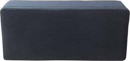 HomePop Large Upholstered Rectangular Storage Ottoman Bench with Hinged Lid, Navy